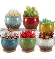 5 pcs ZOUTOG Succulent Pots, 4 inch Colorful