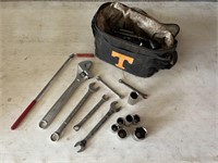 Assorted wrenches, channel wrench, sockets