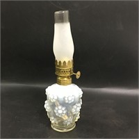 Opalescent Glass Miniature Oil Lamp, Abco Nutmeg