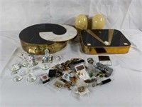 Bookends, Jewelry Boxes, Pins, Knick Knacks, Etc.