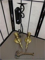 Brass Wall Candle Scones, Hook & Wall Mount Candle
