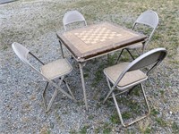Durham Card Table and 4 Chairs, has some wear