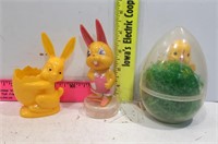 3- 1950s Easter Candy Containers