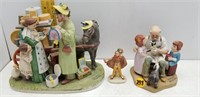 3PC NORMAN-ROCKWELL PORCELAIN 3"-7" FIGURINES