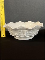 Vintage Milk Glass Grape Bowl