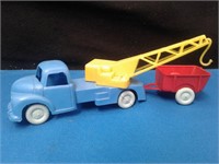 Plastic Tow Truck w/Trailer. Made in Germany