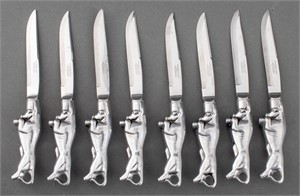 The Wilton Co. Pewter Steak Knives, 8