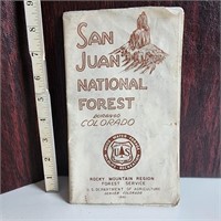 Vintage San Juan National Forest Map