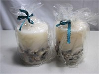 Pair of Distinctive Design Shell Candles