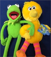 Vtg Applause Sesame Street Big Bird & Kermit Frog