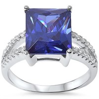 Emerald Cut 6.50 ct Sapphire Dinner Ring