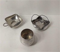 1 Pewter & 2 Silver-plated Items U8C