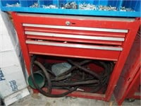 3 Drawer Metal Tool Cabinet and Contents