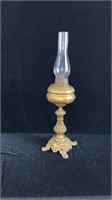 Parker Lamp Co. Oil Lamp, Ornate Brass and Metal.