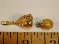 Pair of 18K Gold Charms