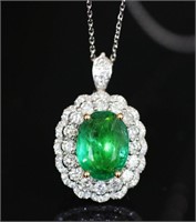 1.71ct Natural Emerald Pendant, 18k gold
