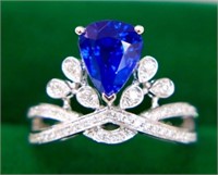 2.54ct Sapphire Crown Ring, 18k gold