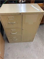 Metal file cabinet (empty), no keys