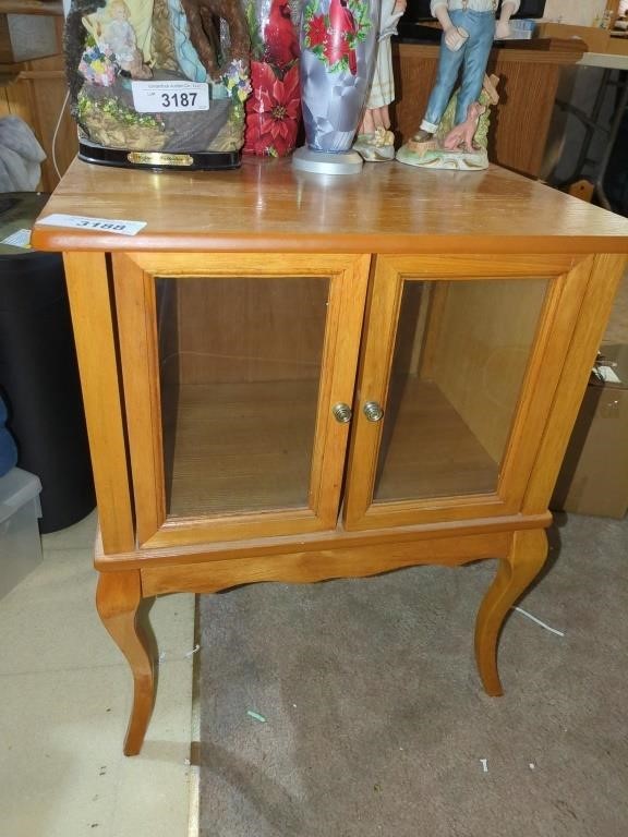 Side table w/ display or storage area - approx 2