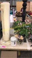 Tall fan,tall wooden flowers stand,