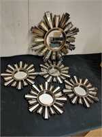 group of five vintage resin mirror decor