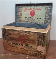 Hearts delight Wellsville NY tea box- tin lining