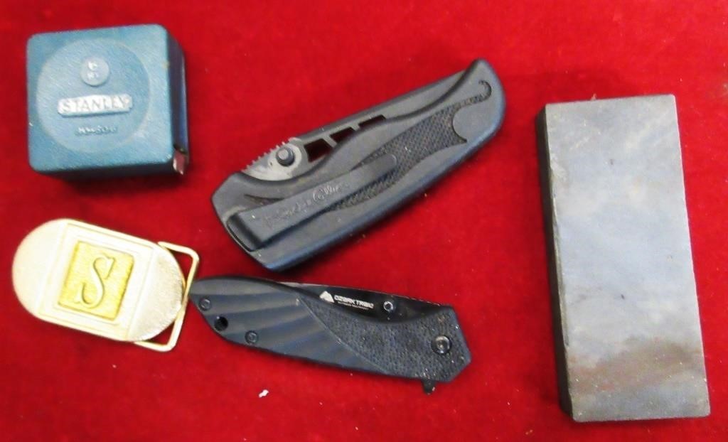 Pocket Knives,Measure Tape,Sharpening Stone