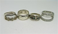 6 Sterling Rings with Gemstones