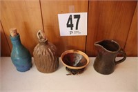 (4) Pieces of Hand Made Pottery(R1)