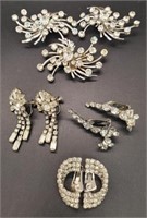 (DT) Vtg. Rhinestone Clip-on and Screw-on