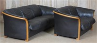 Matching Modern Leather Sofa and Love Seat