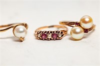 10KT GOLD PEARL RINGS