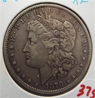 1878-S Morgan silver dollar. XF.