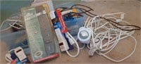 Large Assortment of Power Strips, Timers