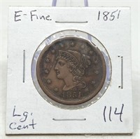 1851 Cent XF