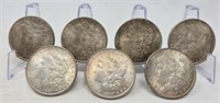 (7) 1887 Silver Dollars XF-AU