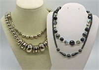 Metal Beaded & Hematite Necklaces