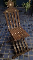 1910 Syrian Counselor Ornate Wooden Folding Chair