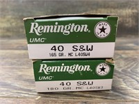 2 50 Round boxes of Remington .40 FMJ 1 is 65 grai