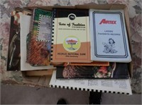 Tray of Cookbooks-Airtex recipes