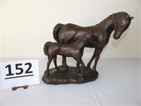 Mare and Foal Sculpture, Bronze Type