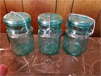 3 Blue Ball Jars