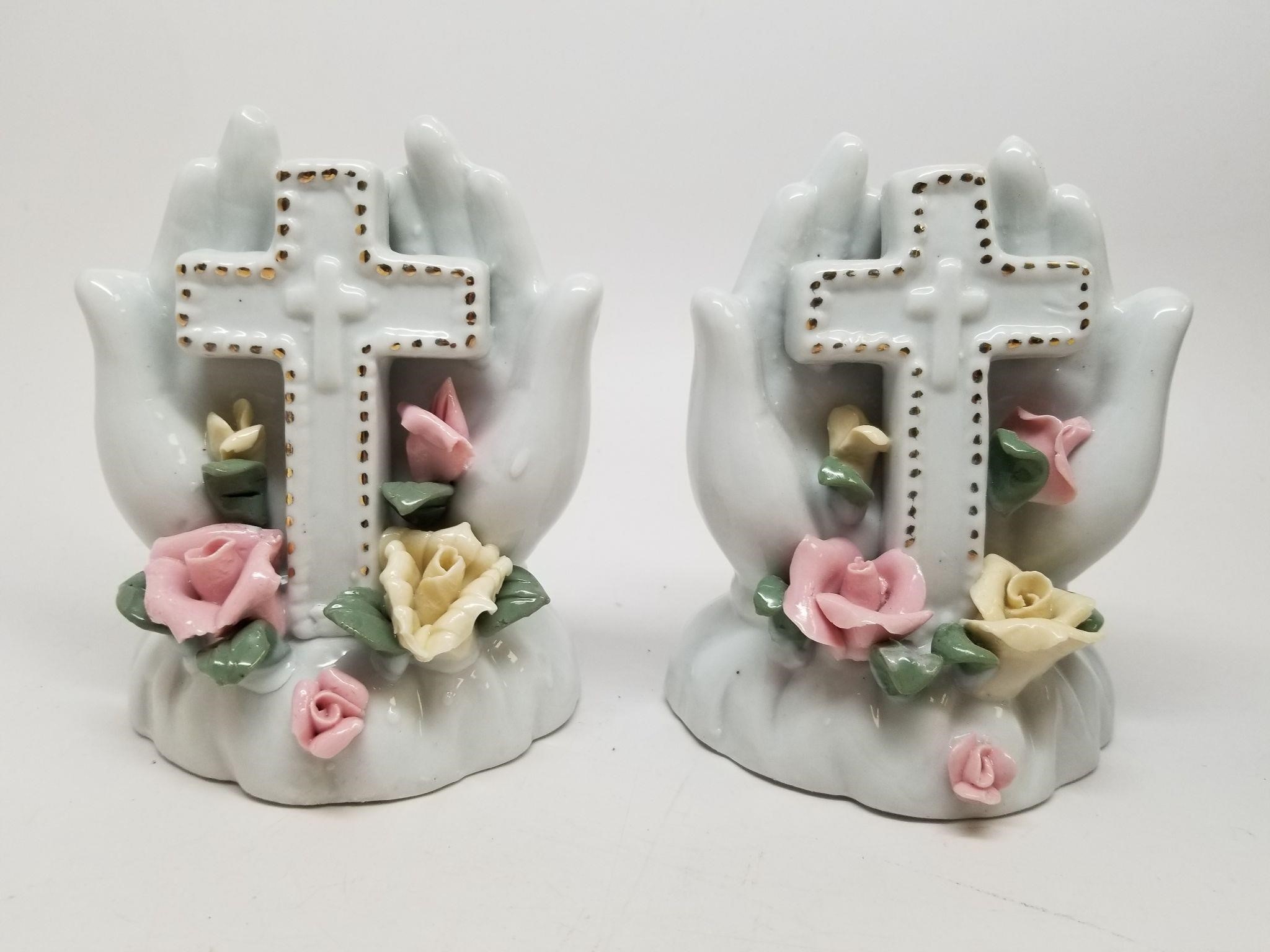 Porcelain Hand and Cross Figures