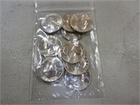 (10) 1964 UNC Quarters 90% Silver Content F
