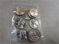(10) 1964 UNC Quarters 90% Silver Content G