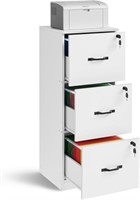 VASAGLE 3-Drawer Cabinet  White UOFC055W14