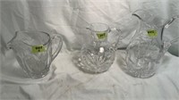 3 glass pitchers