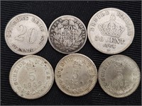 1857-1875 German, France, Austria Silver Coins