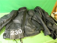 Black Leather Coat With liner Size 44