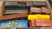 Box of Assorted Model Train Rail Cars
